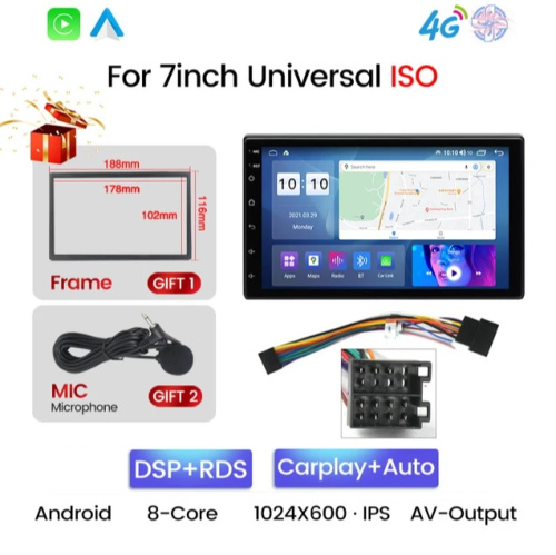Автомагнитола MEKEDE M300S 4+32G 7" типоразмера 2 DIN по цене от – 16 990 руб.