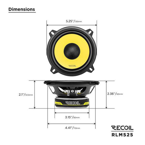 2 компонентная акустика. Акустическая система RECOIL RLM525. Цена от – 5&nbsp;950 руб. фото 3