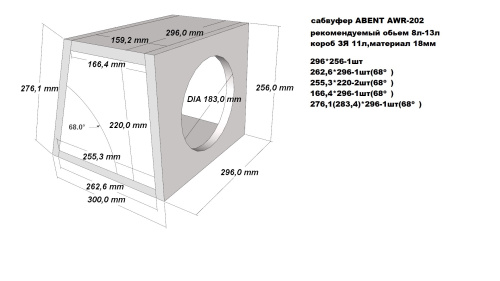 Сабвуфер ABENT AWR-202. Цена – 4&nbsp;350 руб. фото 2