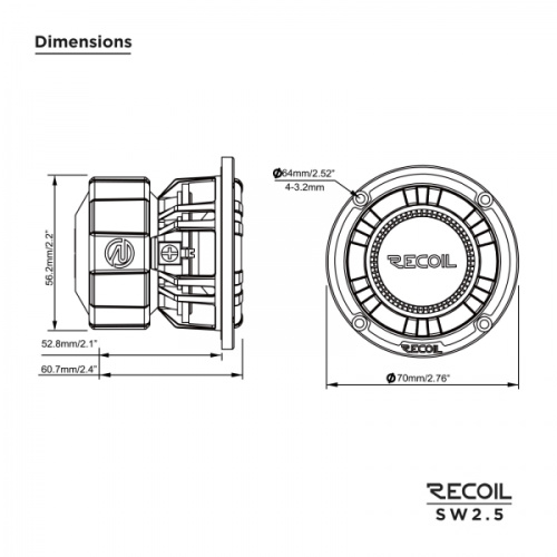 Сабвуфер RECOIL SW2.5. Цена – 2&nbsp;990 руб. фото 2