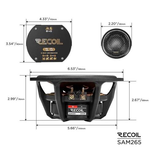 2 компонентная акустика. Акустическая система RECOIL SAM265. Цена от – 37 990 руб. фото 3