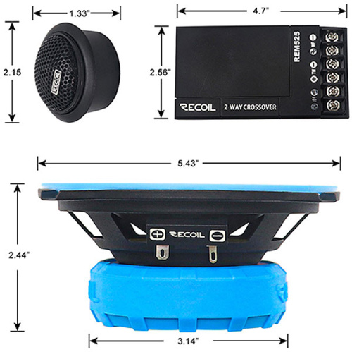 2 компонентная акустика. Акустическая система RECOIL REM525. Цена от – 7&nbsp;690 руб. фото 2